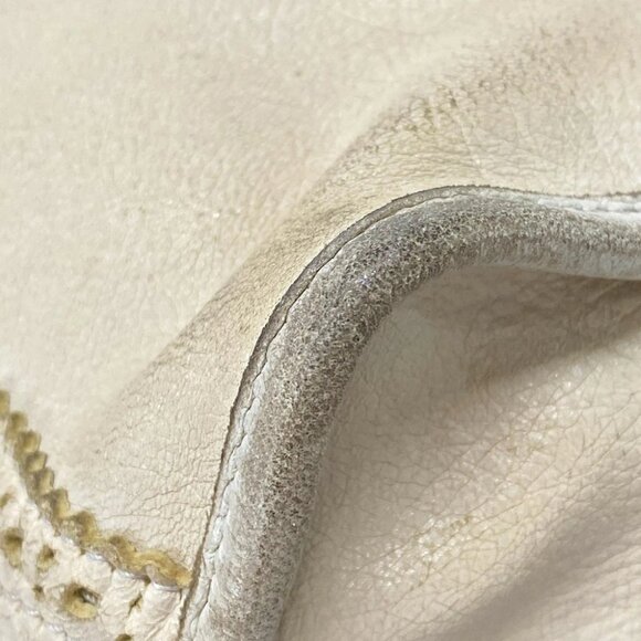 Auth BALENCIAGA The Giant Brogues City Cream Leather Handba - Picture 7 of 14